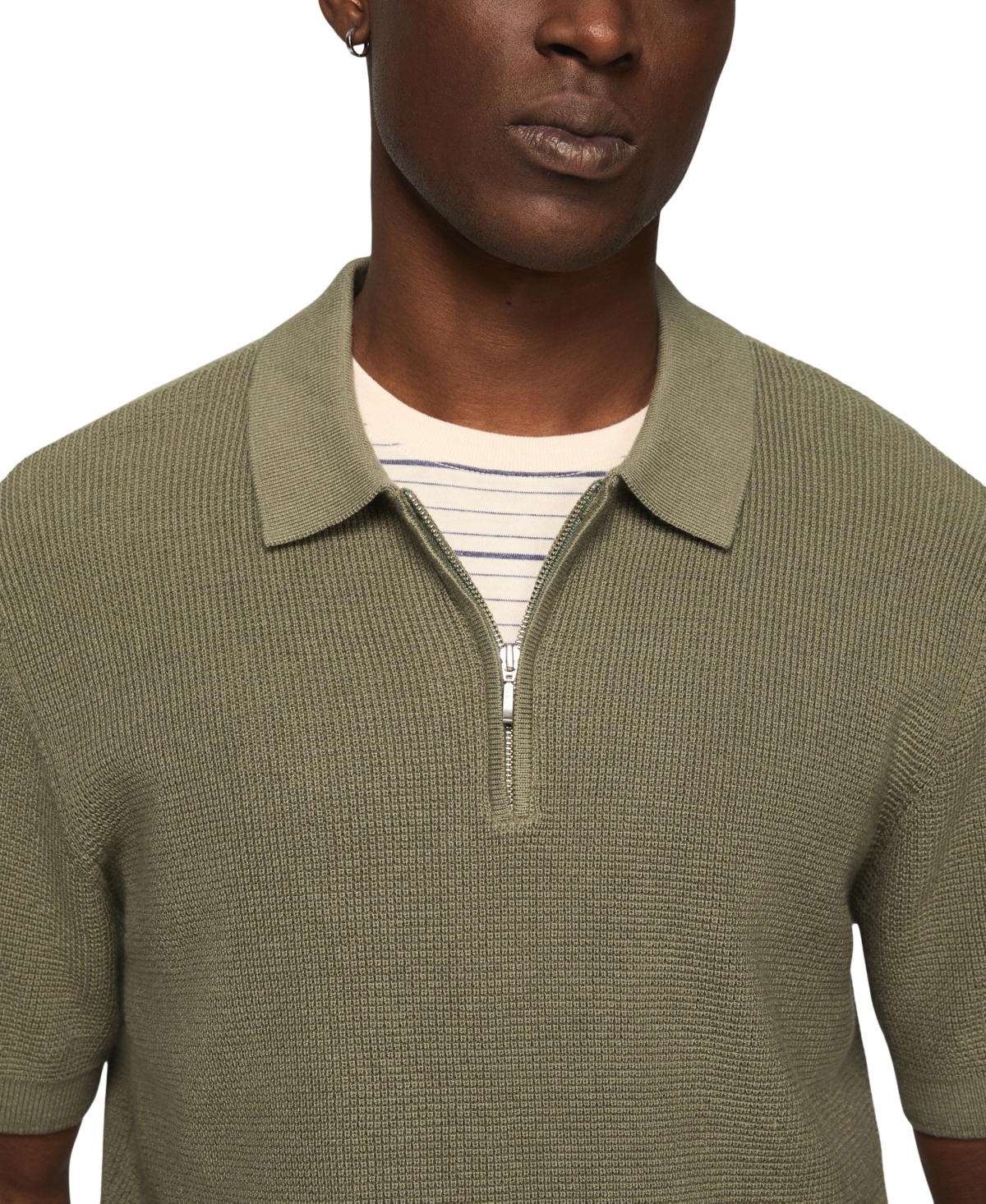 Lucky Brand's Men's Quarter-Zip Polo Sweater