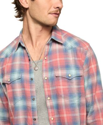 Men's Plaid Long-Sleeve Western Shirt