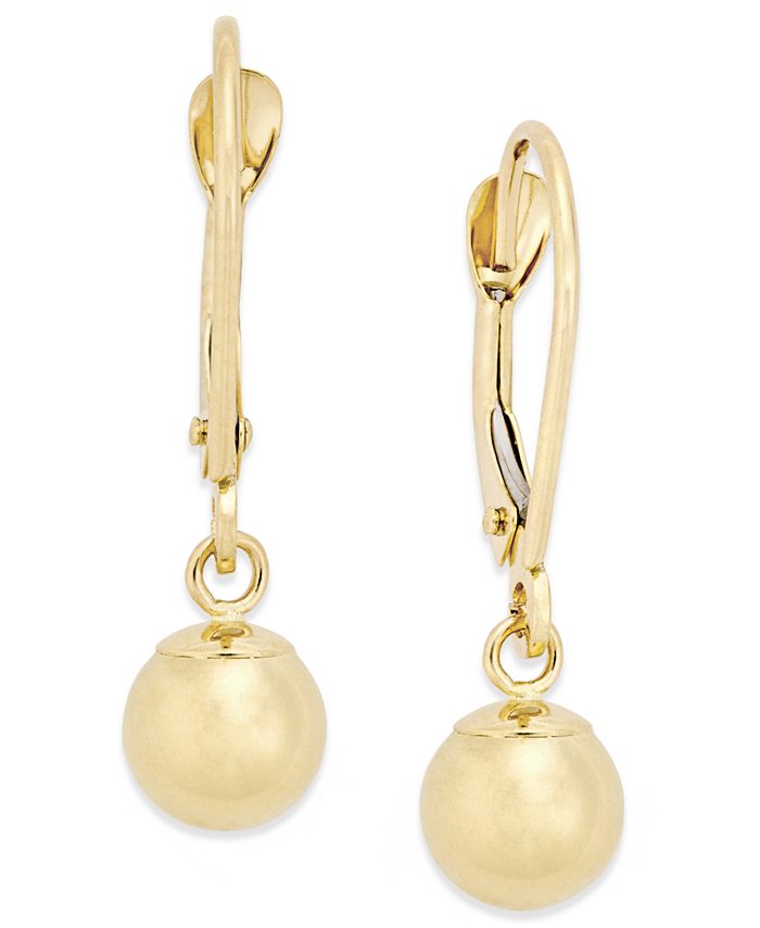 Macy's Round Ball Drop Earrings in 10k Gold & Reviews - Earrings - Jewelry  & Watches - Macy's