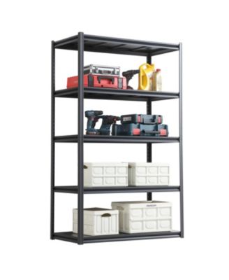 5-Tier Heavy-Duty Metal Storage Shelves, Adjustable for Garage, Basement, Kitchen