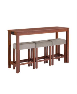  59" Bar Table Set w/ Power Outlet & 3 Stools