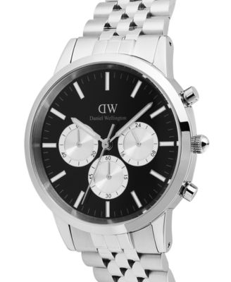 Men's Chronograph Silver-Tone Stainless Steel Watch, 42mm