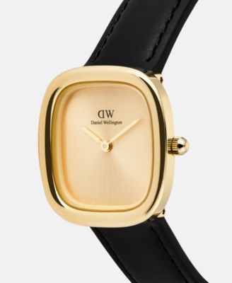 Women's Analog Black Leather Watch, 26 mm