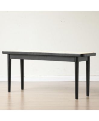 Modern Oak Wood Dining with Rattan Detail Bench