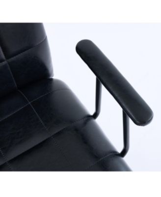 Antique PU Leather Office Chair with High Backrest & Swivel