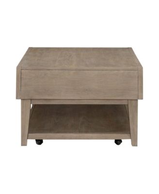 Brentwood Cocktail Table with Drawer Storage - Sandstone Oak Wood