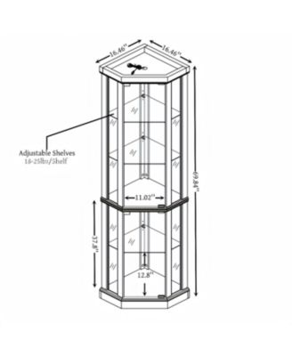 Lighted Corner Curio Cabinet - Dark Cherry