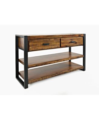 Loftworks Modern Industrial Distressed Acacia 50" Sofa Table with Drawers