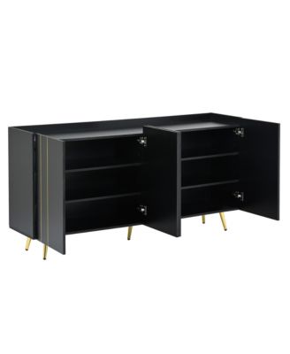 Modern Luxe Shoe & TV Cabinet with Gold Doors