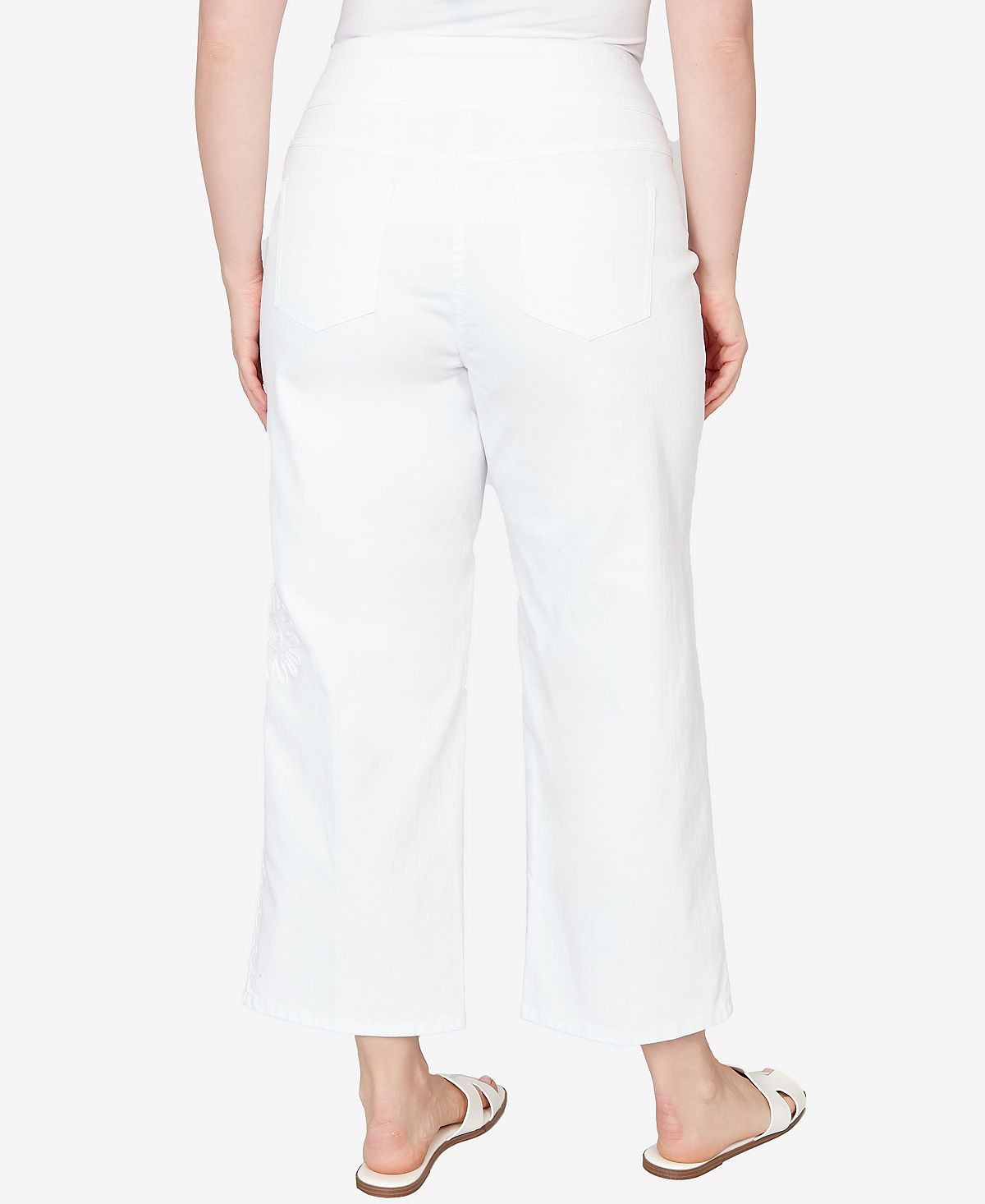 Ruby Rd. Plus Size Embroidered Stovepipe Pull On Jeans view 5 — MAYCSS fashion products
