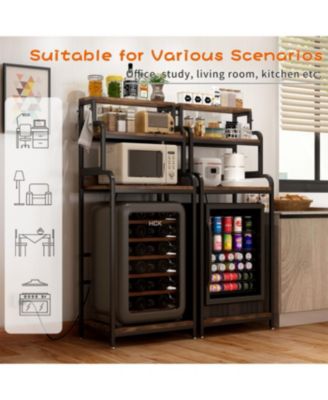 Vintage 4-Tier Mini Fridge Stand with Storage