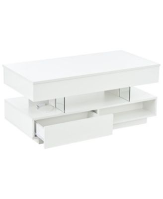 Lift Top Coffee Table with Hidden Storage LED Lights