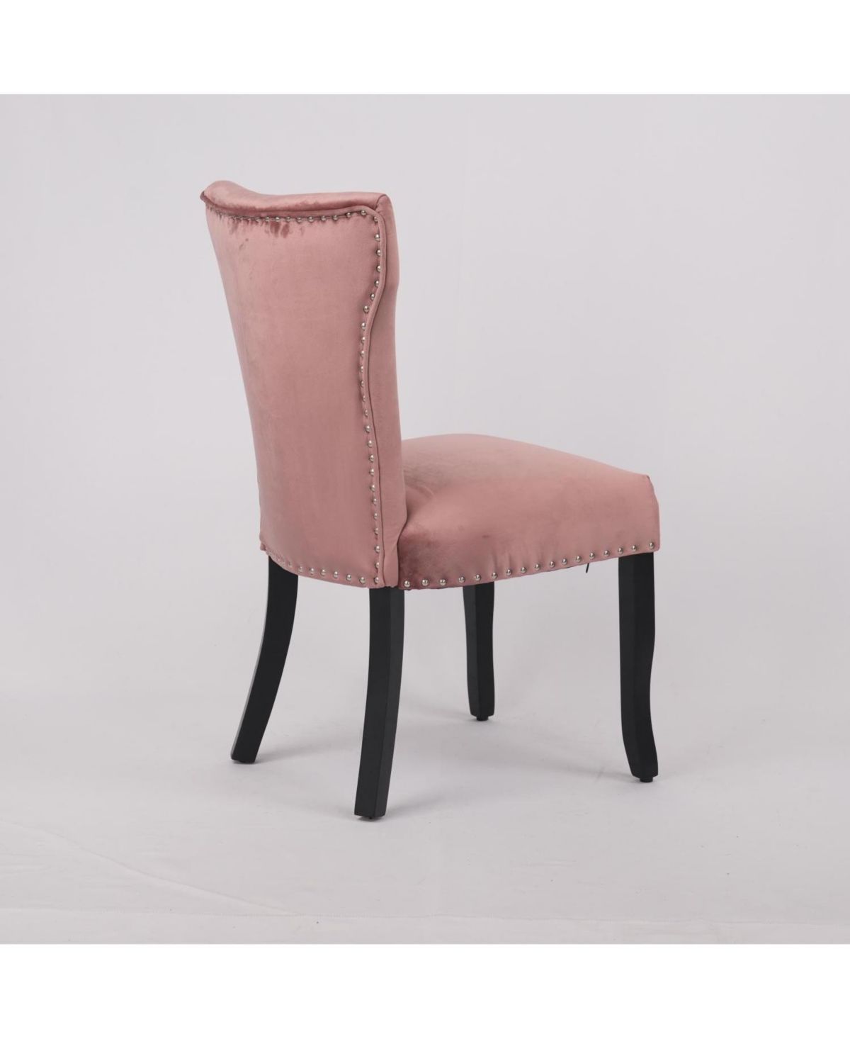 Streamdale Furniture Velvet dining chair T-strap thick cushion solid wood legs set of 2