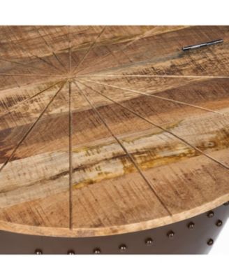 Modern Industrial Hinged Wood Top Coffee Table