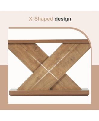 63" Console Table, Farmhouse Wooden Couch Table Behind Sofa with Storage, Long Entryway Sofa Station