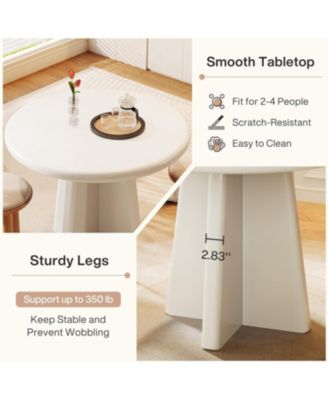 31.5-Inch Wood Sturdy Base, Modern Dinner Furniture Round Dining Table