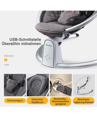 Electric Baby Bouncer Baby Rocker Baby Chair with Bluetooth, Music Speaker, Intelligent Timing and LED Touch Screen