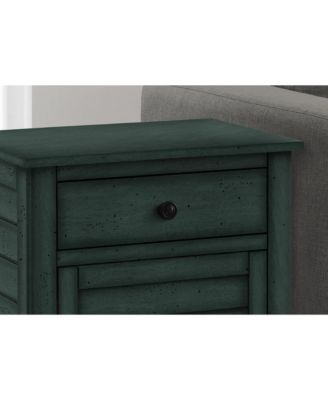 Accent Table, Nightstand, Storage Drawer, End, Side Table, Bedroom, Lamp, Storage, Antique Blue Veneer, Transitional