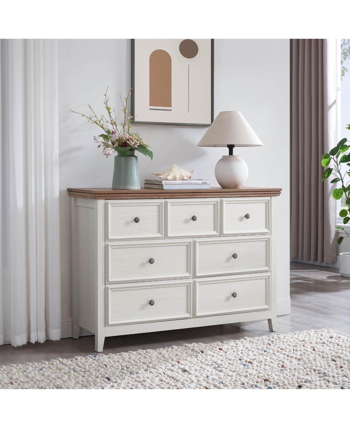 Lovmor 7-Drawer Wood Dresser with Anti-Tipping Device