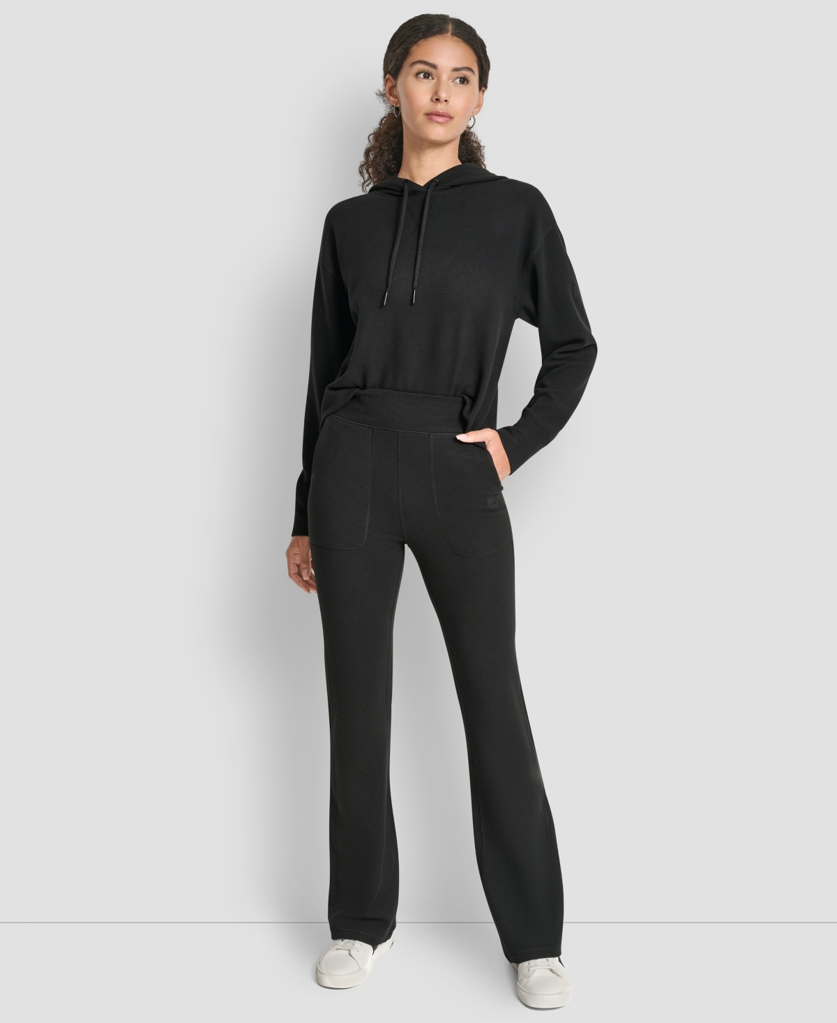 Dkny Women's Thermal High Waist Flare Pants