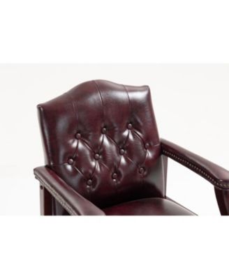 Streamdale Leather Reception Guest Chair Burgundy