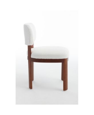 Farmhouse Wooden Dining Chairs Set of 2, Modern Fabric Upholstered Dining Room Chairs