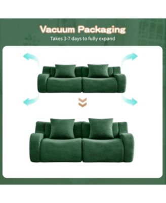 Streamdale Soft Teddy Fabric Boneless Sofa, No Assembly, Anti-Slip, 32D Sponge