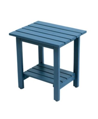 Kellie 16.1" Cottage Classic Slatted Solid Acacia Wood Indoor/Outdoor Side Table with Shelf