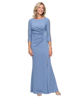 Petite Glitter Knit A-Line Gown