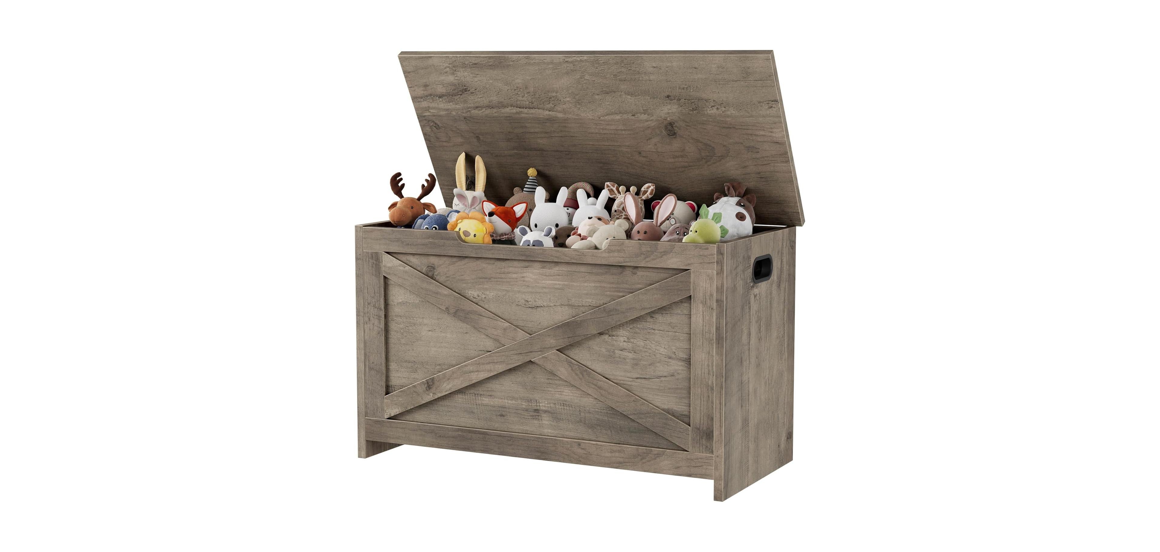 gaomon Wooden Storage Chest, 30"x15.78"x17.7", Safety Hinge Toy Box, Large Bench for Entryway, Bedroom & Living Room