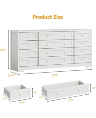 12 Drawers Wooden Dressers for Adult Bedroom