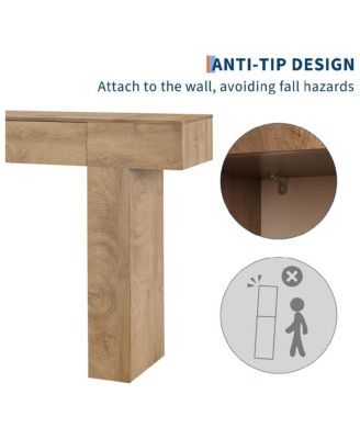 47" Console Table with Drawer – Wooden Industrial Farmhouse Sofa Table for Entryway, Hallway, or Behind Couch