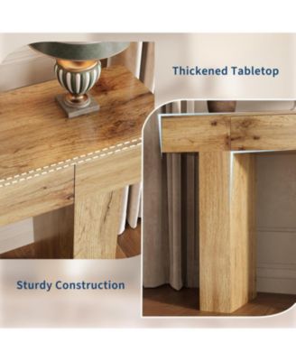 47" Console Table with Drawer – Wooden Industrial Farmhouse Sofa Table for Entryway, Hallway, or Behind Couch