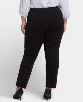Plus Size Pull-On Slim Ankle Trouser Pants