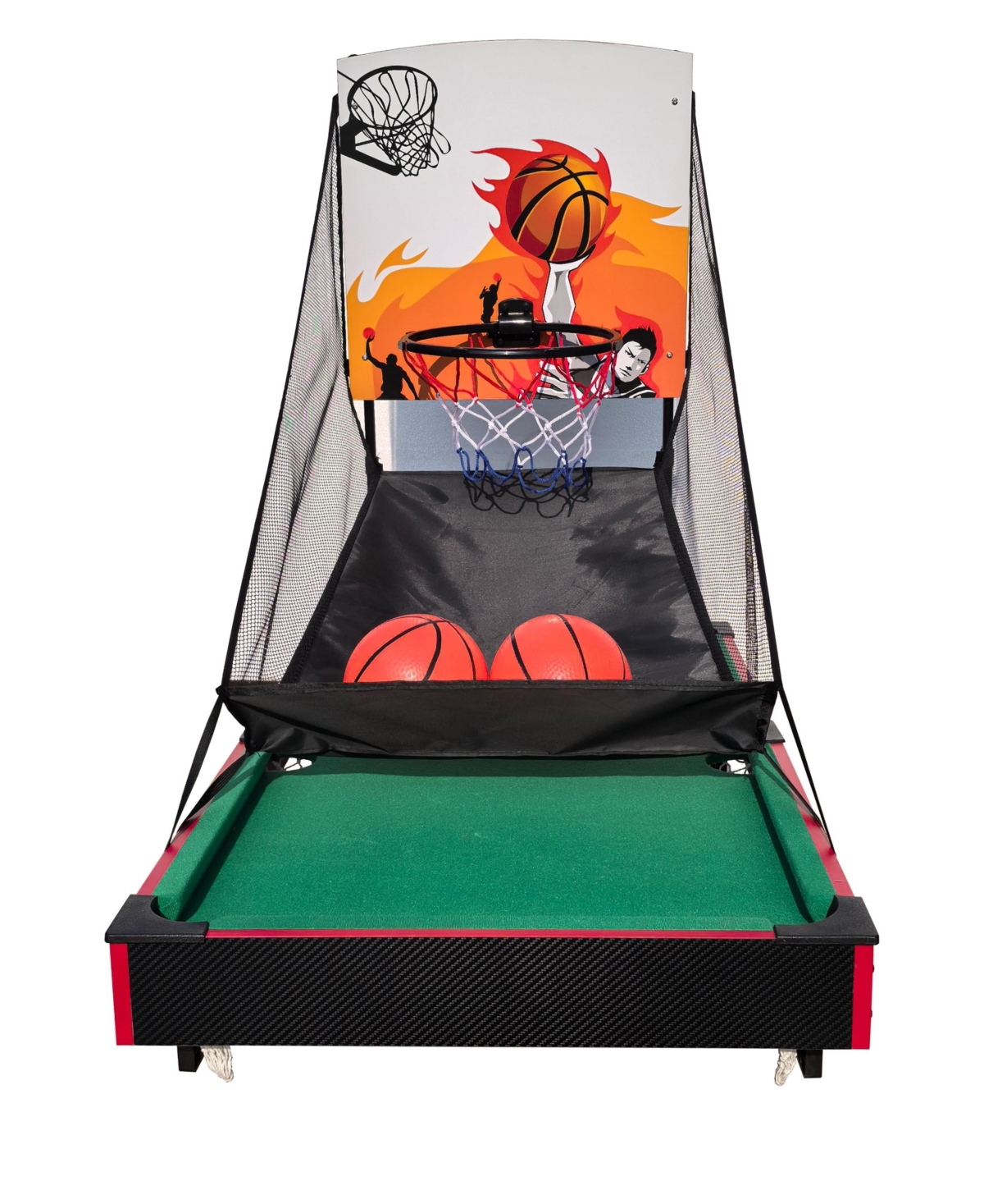 Flynama 36Inch 2in1 Multi Game Table with Basketball and Billiards Combo Space Saving Design for Family Kids and Adults Indoor Outdoor Use