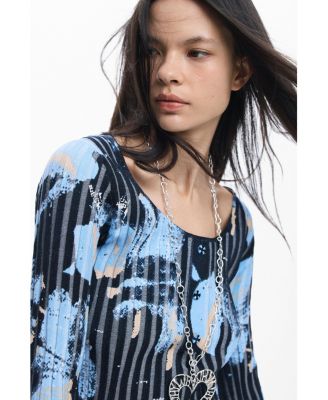 Women's Fine Floral-Texture Sweater