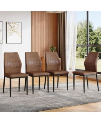 Set of 4 Dining Chairs, Shell Pattern