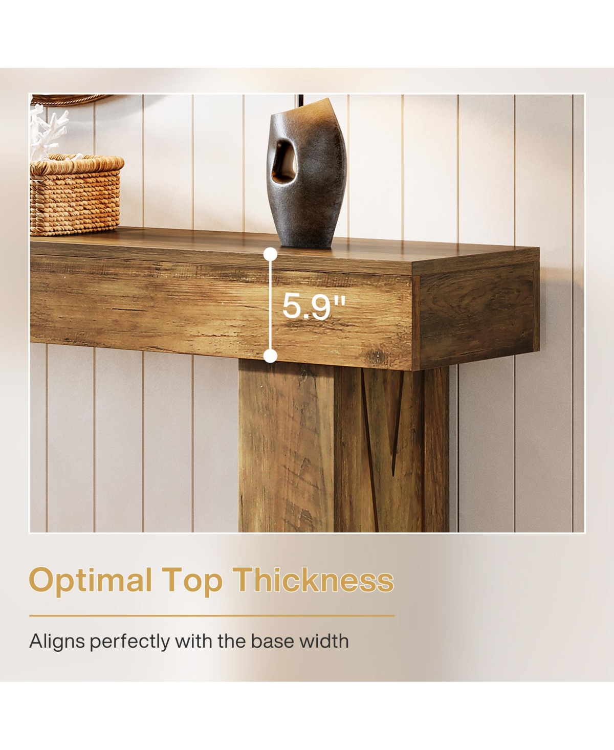 Tribesigns 63-Inch Narrow Console Table, Modern Sofa Table for Hallway