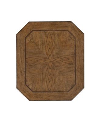 Carolina Park Octagonal End Table for Living Room - Amber Brown Oak