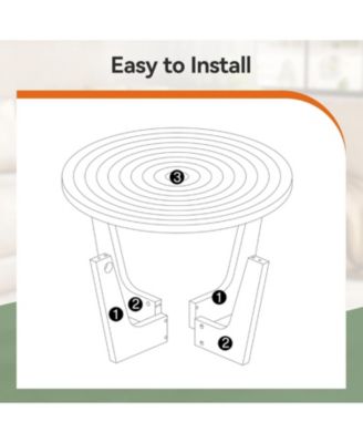 Round Solid Wood Coffee Table, Farmhouse 31.5" Small Center Tea Table with Ring Groove