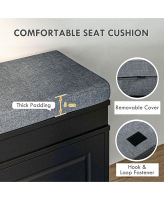 Shoe Organizer Bench with Seat and Lower Shelf