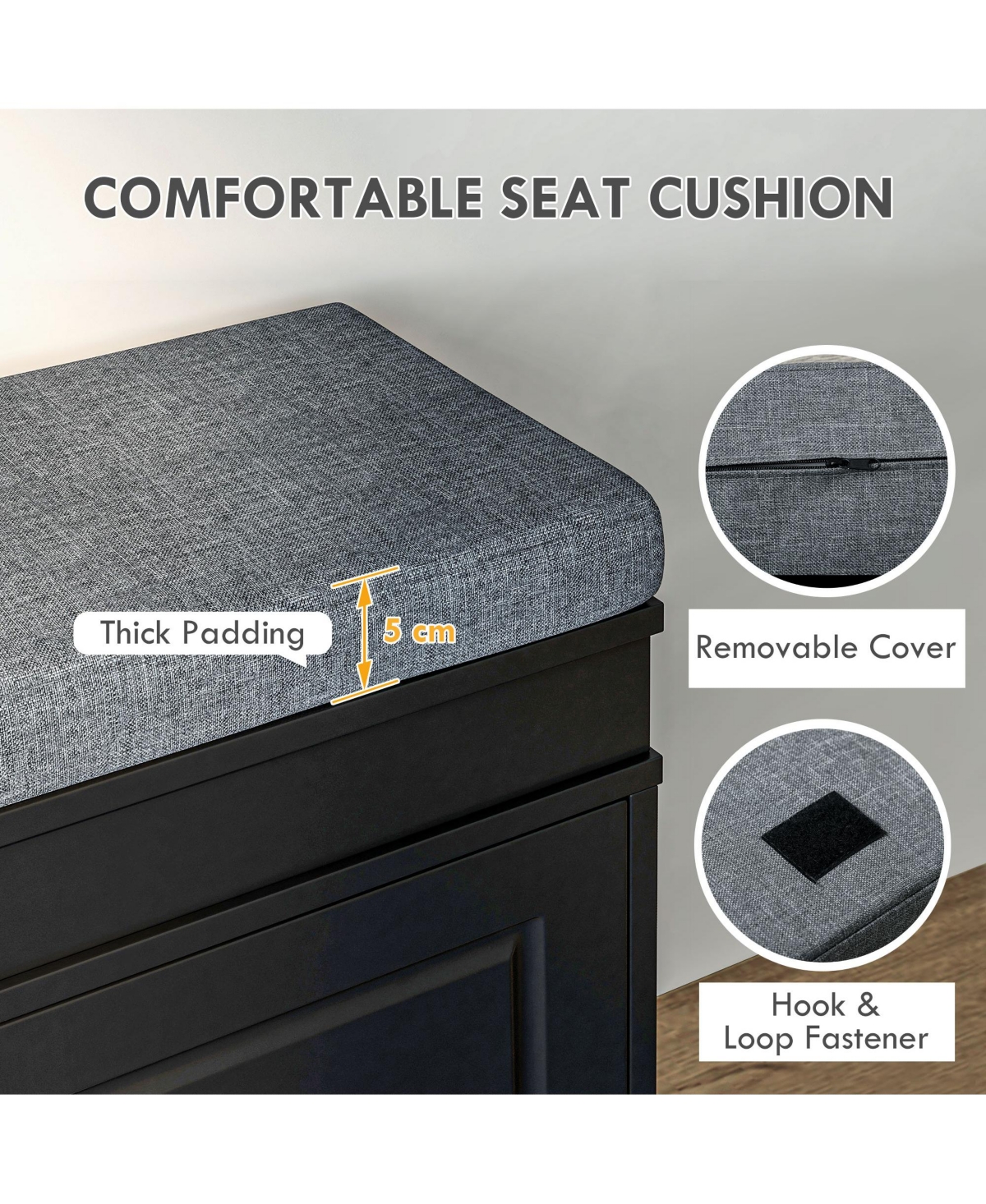 Slickblue Shoe Organizer Bench with Seat and Lower Shelf