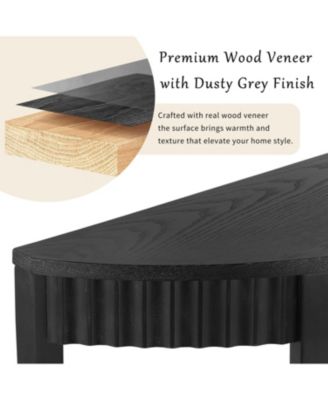 Mirod 55'' Elegant Half-Moon Entryway Table with Wood Veneer and Open Shelf – A Refined Accent Piece for Hallways or Foyers