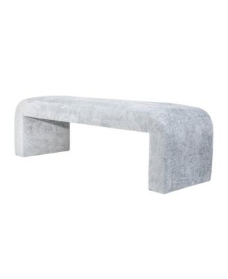 Sophia Modern Luxury Curved Upholstered Waterfall Jacquard Bench - Large