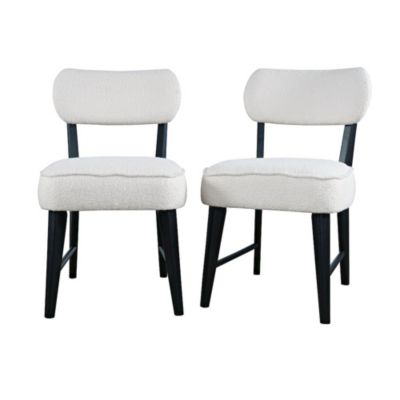 Wes Mid-Century Modern Boucle Upholstery Dining Chair (Set of 2)