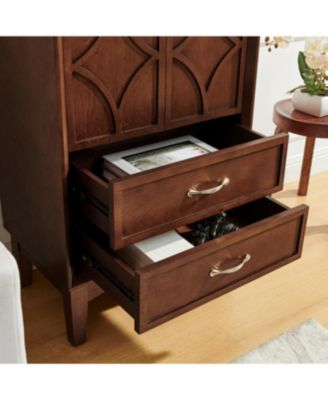 53.5" Mid Century Modern Walnut Kitchen Pantry Storage Cabinet with Doors & Drawers