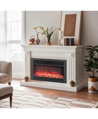 36" Electric Fireplace Insert 1500W Recessed Fireplace Heaterwith Remote Control