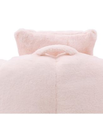Giant Faux Fur Bean Bag Chair with Footstool