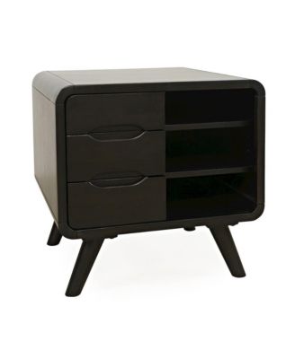 Marlowe Mid-Century Modern 24" Curved End Table with Storage Drawers