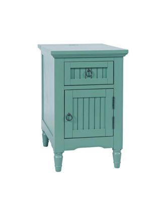 Westport Modern Farmhouse USB Charging Storage Cabinet Chairside End Table